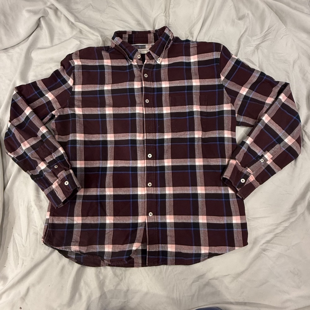 Aeropostale‎ Shirt Mens XL Red Plaid Long Sleeve Button Up Casual Everyday Wear